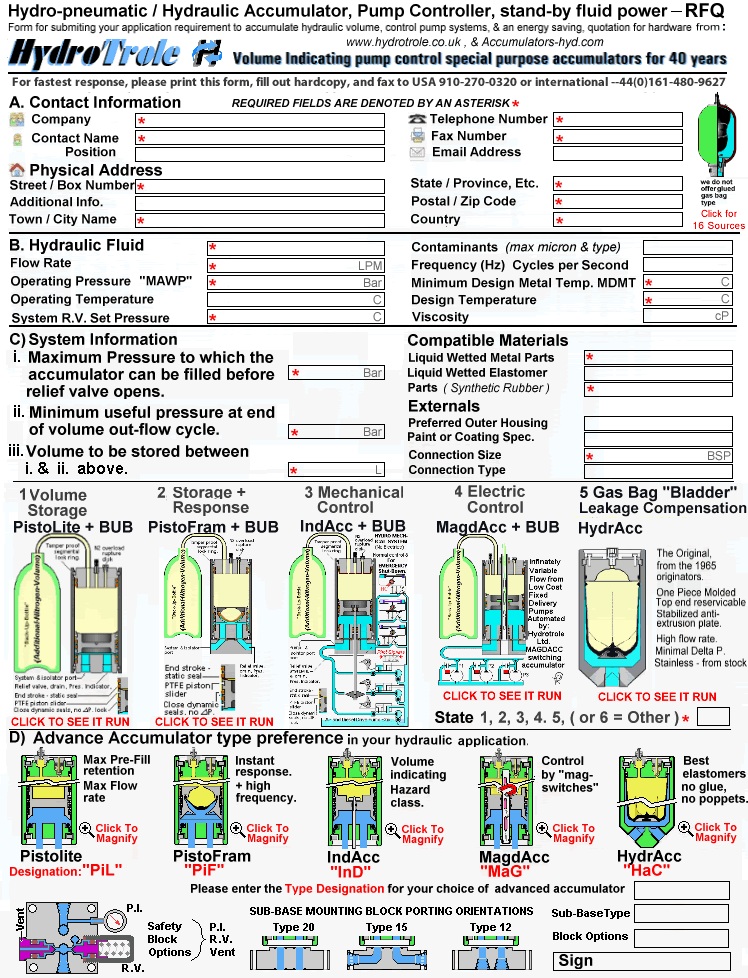 Download the PDF Hydropneumatic Accumulator RFQ below. Download the PDF Hydropneumatic Accumulator RFQ below.